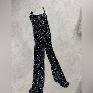 12th Tribe Black Sequin Jumpsuit